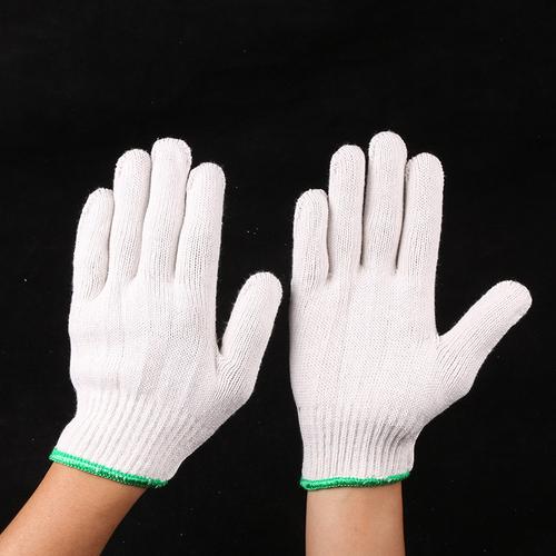 灯罩棉手套400-550克白棉纱线手套涤棉手套工厂作业劳保防护手套