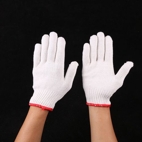 灯罩棉手套400-550克白棉纱线手套涤棉手套工厂作业劳保防护手套